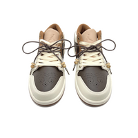 Custom Air Jordan 1 Beige Black Grey-green Low (Copy)