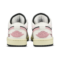 Custom Air Jordan 1 White Black Pink DIY Fonts Low