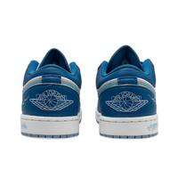 Custom Air Jordan 1 Blue Blooming Lotus Painting Low