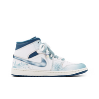 Custom Air Jordan 1 White Blue Snake Scales High