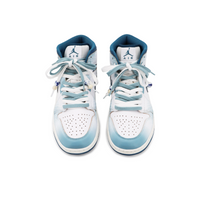 Custom Air Jordan 1 White Blue Snake Scales High