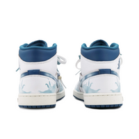 Custom Air Jordan 1 White Blue Snake Scales High