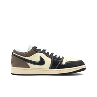 Custom Air Jordan 1 Black Brown Beige With Fonts Low