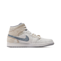 Custom Air Jordan 1 Off-white Light Brown Denim Swoosh High
