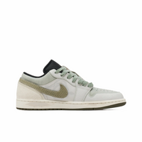 Custom Air Jordan 1 Grey Green Snake Scales Low