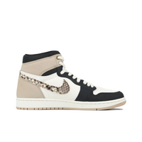 Custom Air Jordan 1 Black Light Brown Snake Scales High