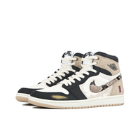 Custom Air Jordan 1 Black Light Brown Snake Scales High