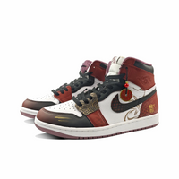 Custom Air Jordan 1 Red Black Gold Snake Theme High