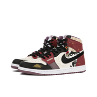 Custom Air Jordan 1 Red Black Gold Ink Splash Snake Theme High