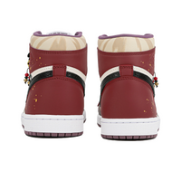 Custom Air Jordan 1 Red Black Gold Ink Splash Snake Theme High