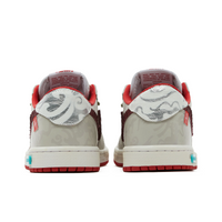 Custom Air Jordan 1 Grey Red Snake Scales Low