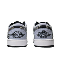 Custom Air Jordan 1 Off-white Black Sliver Snake Scales Low