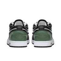 Custom Air Jordan 1 Green Black Light Grey Pattern Low