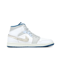 Custom Air Jordan 1 Light Grey And Blue Snake Scales
