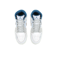 Custom Air Jordan 1 Light Grey And Blue Snake Scales