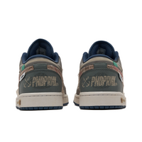 Custom Air Jordan 1 Grey Khaki With Cotton Linen Low