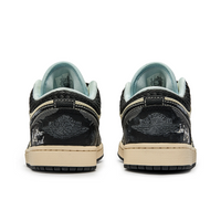 Custom Air Jordan 1 Beige Dark Grey Snake Bone Low