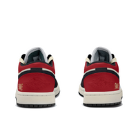 Custom Air Jordan 1 Black Red Gold Snake Theme Low