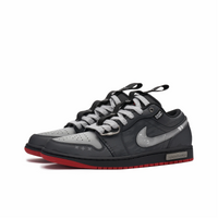 Custom Air Jordan 1 Black Grey Red Low