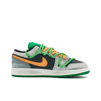 Custom Air Jordan 1 Black Grey Orange Green Low