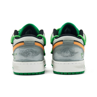 Custom Air Jordan 1 Black Grey Orange Green Low