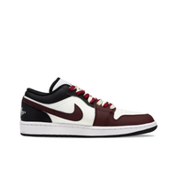 Custom Air Jordan 1 Black Dark Red Snake Scales Low