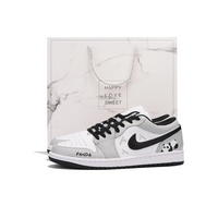 Custom Air Jordan 1 Off White Black Panda Cartoon Low