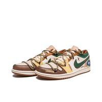 Custom Air Jordan 1 Brown White Green Graffiti Low