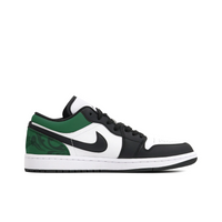 Custom Air Jordan 1 Black White Green Gray Texture Low