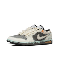 Custom Air Jordan 1 Dark Grey Off White Cyan Low