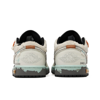 Custom Air Jordan 1 Dark Grey Off White Cyan Low