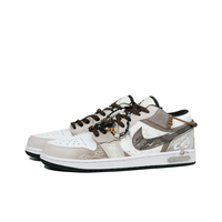 Custom Air Jordan 1 White Milky Brown Snake Theme Low
