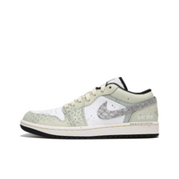 Custom Air Jordan 1 Green Grey Snake Scales Low