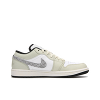 Custom Air Jordan 1 Green Grey Snake Scales Low
