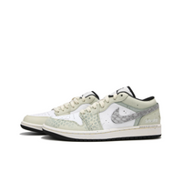 Custom Air Jordan 1 Green Grey Snake Scales Low