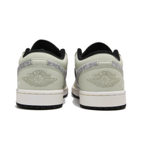 Custom Air Jordan 1 Green Grey Snake Scales Low