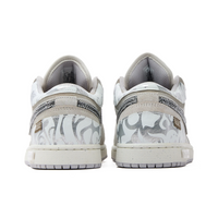 Custom Air Jordan 1 Light Grey Black Graffiti Low
