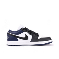 Custom Air Jordan 1 Black Dark Blue White Low