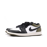 Custom Air Jordan 1 Black White Green Low