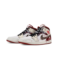 Custom Air Jordan 1 Red Beige Brown Snake Scales High