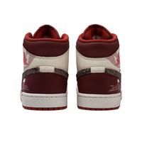 Custom Air Jordan 1 Red Beige Brown Snake Scales High