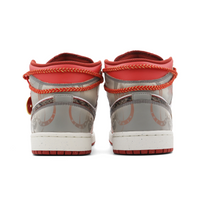 Custom Air Jordan 1 Grey Red Brown Snake Scales