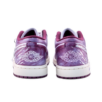 Custom Air Jordan 1 Purple Sliver White Graffiti Low