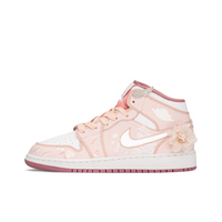 Custom Air Jordan 1 Orange-pink White With Flowers