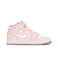 Custom Air Jordan 1 Orange-pink White With Flowers