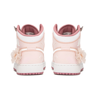 Custom Air Jordan 1 Orange-pink White With Flowers