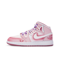 Custom Air Jordan 1 White Pink Spray Painting