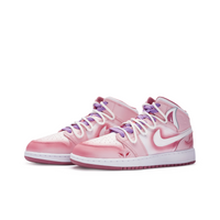 Custom Air Jordan 1 White Pink Spray Painting