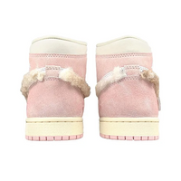 Custom Air Jordan 1 Pink Plush Bear With Paw Prints