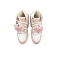 Custom Air Jordan 1 Pink Plush Bear With Paw Prints